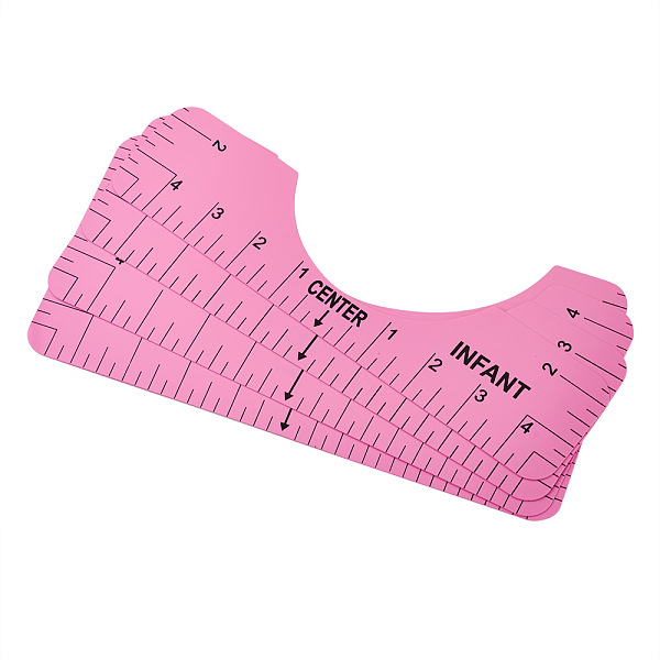 

PandaHall PVC T-Shirt Ruler, Guide Alignment Tool to Center Designs, Pink, 254x63.5~127mm, 4pcs Plastic Pink