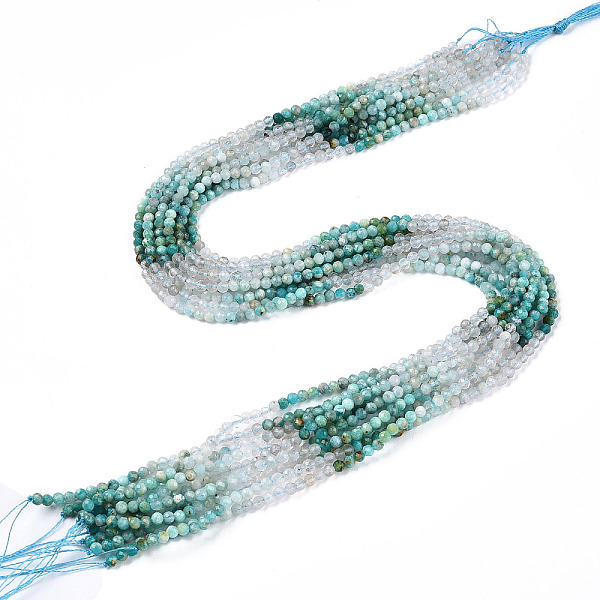 

PandaHall Natural & Synthetic Mixed Gemstone Beads Strands, Round Beads, Faceted, 3~3.5x3mm, Hole: 0.5mm, about 129~132pcs/strand...