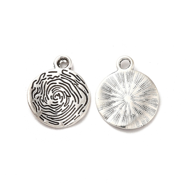 

PandaHall Tibetan Style Alloy Pendants, Flat Round Charm, Antique Silver, 19x15x1.8mm, Hole: 2mm Alloy Flat Round