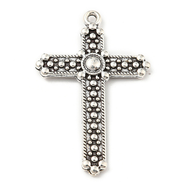 

PandaHall Tibetan Style Alloy Pendants, Cross, Antique Silver, 39x25.5x3.5mm, Hole: 1.6mm, 192pcs/500g Alloy Cross