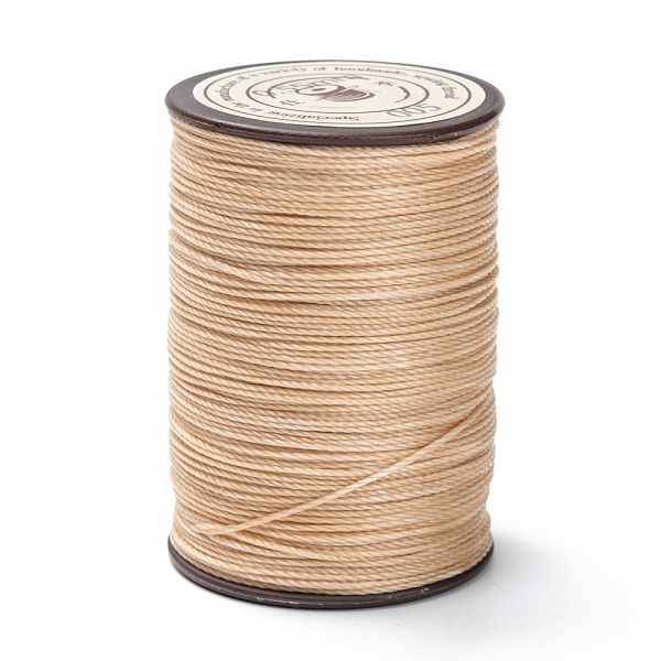 

PandaHall Round Waxed Polyester Thread String, Micro Macrame Cord, Twisted Cord, for Leather Sewing Stitching, Moccasin, 0.55mm, about..., Orange