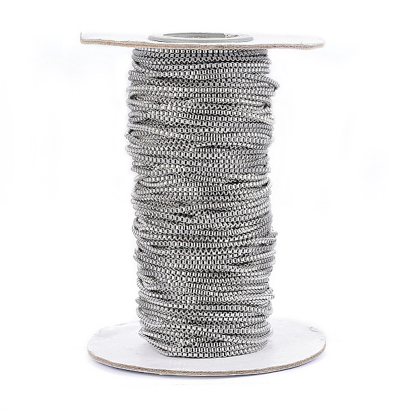 

PandaHall 304 Stainless Steel Venetian Chains Box Chains, with Spool, Unwelded, for Jewelry Making, Stainless Steel Color, 1.5x1.5mm, about...