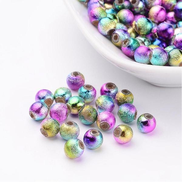 

PandaHall Spray Painted Acrylic Beads, Matte Style, Colorful, 6mm, hole: 1.5mm, about 5000pcs/500g. Acrylic Round