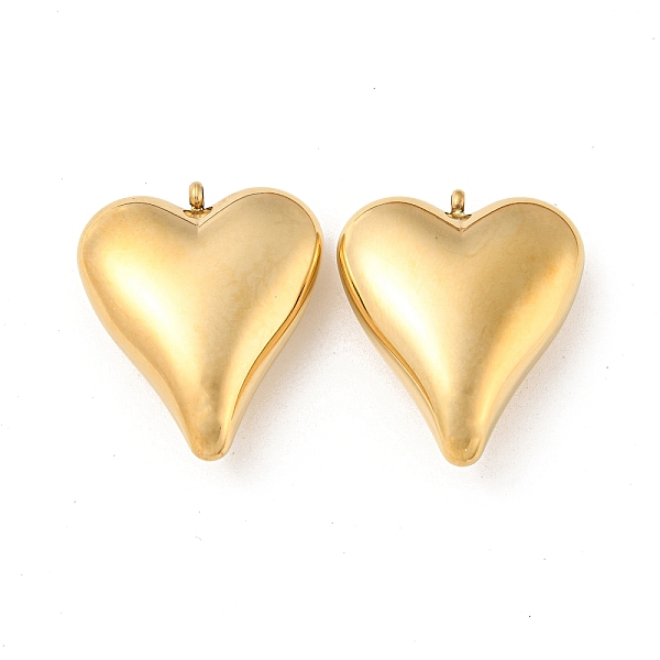 

PandaHall 304 Stainless Steel Pendants, Heart Charm, Real 14K Gold Plated, 27x23x9mm, Hole: 1.6mm 304 Stainless Steel Heart