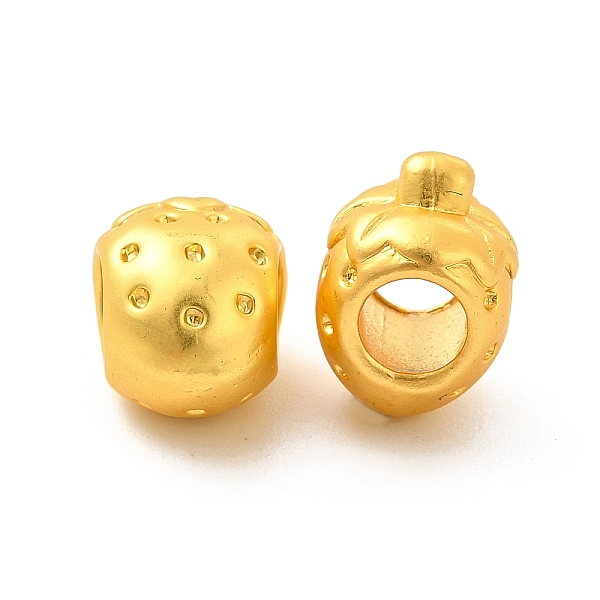 

PandaHall Rack Plating Alloy European Beads, Large Hole Beads, Lead Free & Cadmium Free & Nickel Free, Strawberry, Matte Gold Color...