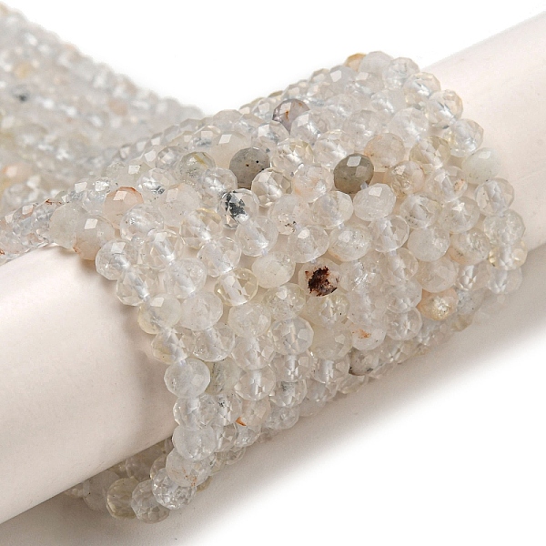 

PandaHall Natural Topaz Beads Strands, Faceted, Rondelle, 4x3mm, Hole: 0.6mm, about 138pcs/strand, 15.39''(39.1cm) Topaz Rondelle