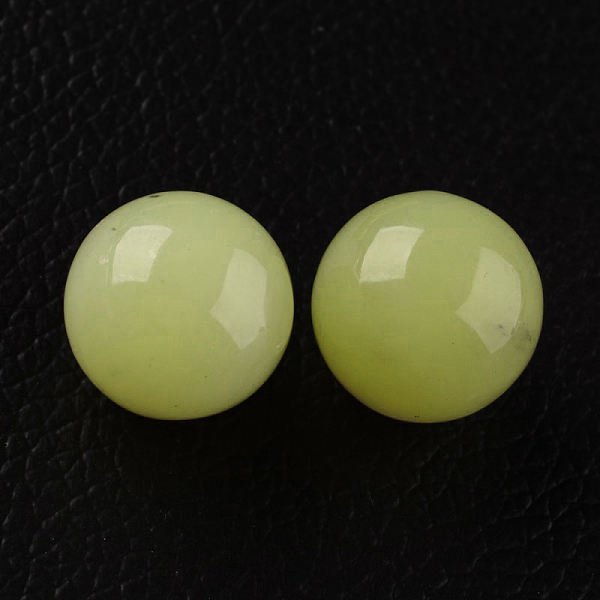 Natural Lemon Jade Round Ball Beads