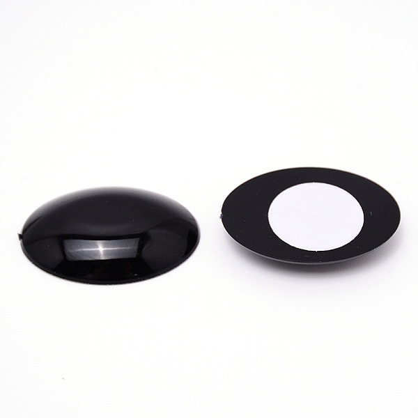 

PandaHall Extra Large Jewelry Sticker, Acrylic Stick-On Cabochon, with Self Adhesive, Oval, Black, 30x41x8mm Acrylic Oval Black