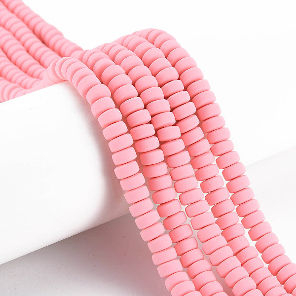 

PandaHall Handmade Polymer Clay Beads Strands, for DIY Jewelry Crafts Supplies, Flat Round, Pink, 6~7x3mm, Hole: 1.5mm, about...