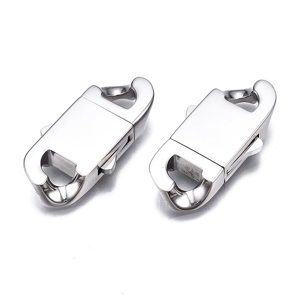 

PandaHall 304 Stainless Steel Clasps, Oval, Stainless Steel Color, 32.5x17x5.5mm, Hole: 4.5x6mm 304 Stainless Steel Oval