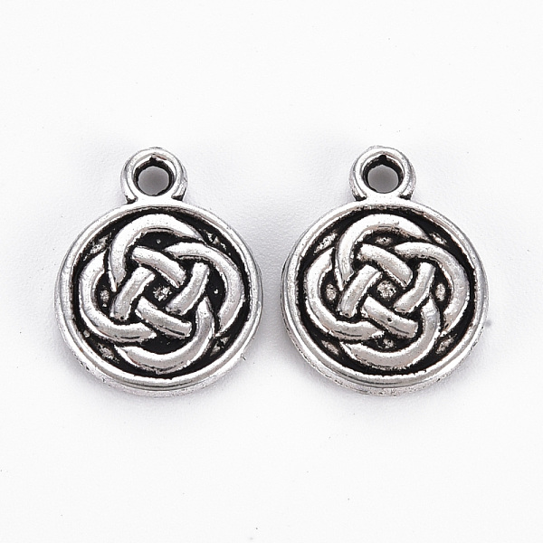 

PandaHall Tibetan Style Alloy lrish Eternity Knot Charms, Cadmium Free & Lead Free, Flat Round, Antique Silver, 15x11.5x2mm, Hole: 1.6mm...