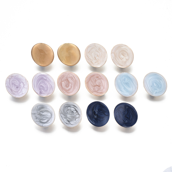 

PandaHall Eco-Friendly Iron Enamel Stud Earring Findings, with Loop, Cadmium Free & Nickel Free & Lead Free, Oval, Light Gold, Mixed Color..., Multicolor