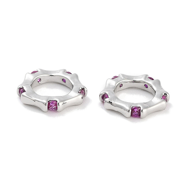

PandaHall Brass Pave Cubic Zirconia Linking Rings, Ring, Platinum, Deep Pink, 8x8x1.5mm, Inner Diameter: 4.5mm Brass+Cubic Zirconia Ring