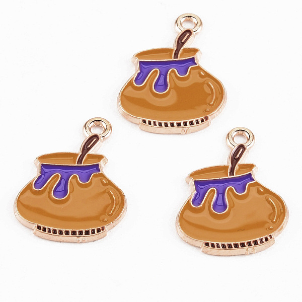 

PandaHall Light Gold Tone Alloy Enamel Pendants, Cadmium Free & Lead Free, Halloween, Jar, Peru, 22.1x16.8x1.2mm, Hole: 1.5mm Alloy+Enamel..., Brown