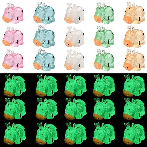 

PandaHall 30Pcs 5 Colors Luminous Resin Home Display Decorations, Glow in the Dark, 3D Cow, Mixed Color, 29x15x22.5~23mm, 6pcs/color Resin..., Multicolor