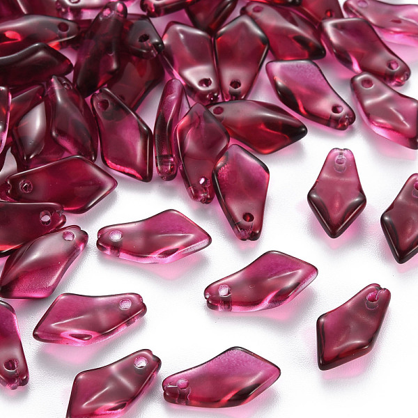 

PandaHall Transparent Spray Painted Glass Charms, Petaline, Medium Violet Red, 14.5x7.5x4mm, Hole: 1.2mm Glass Petaline