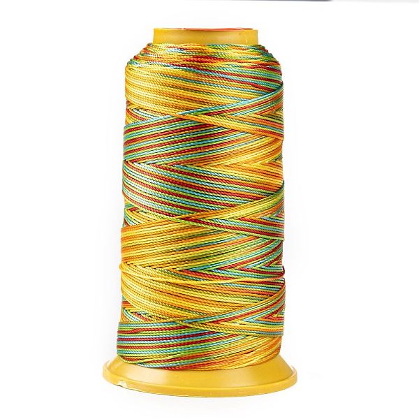 

PandaHall Segment Dyed Round Polyester Sewing Thread, for Hand & Machine Sewing, Tassel Embroidery, Yellow, 3-Ply 0.2mm, about 1000m/roll...