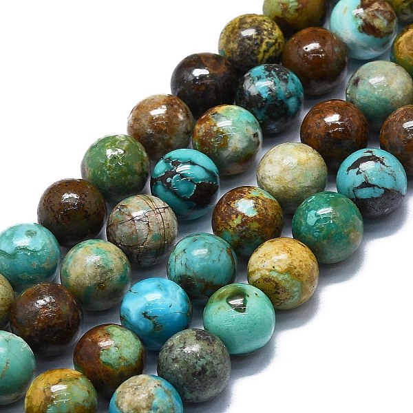 

PandaHall Natural Turquoise Beads Strands, Round, 10mm, Hole: 1mm, about 37~39pcs/strand, 15.35~15.75''(39~40cm) Natural Turquoise Round