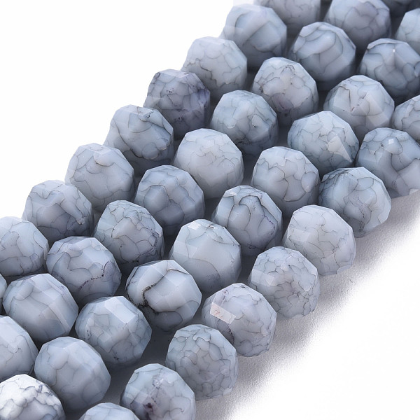 

PandaHall Opaque Baking Painted Crackle Glass Beads Strands, Faceted, Rondelle, Dark Gray, 8x6.5mm, Hole: 1.2mm, about 50pcs/strand, 12.8...