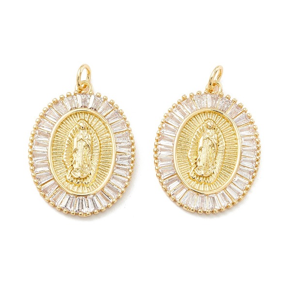 

PandaHall Rack Plating Brass Micro Pave Clear Cubic Zirconia Pendants, Cadmium Free & Nickel Free & Lead Free, Long-Lasting Plated, Oval...