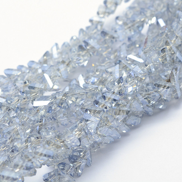 

PandaHall Electroplate Glass Beads Strands, Pearl Luster Plated, Triangle, Faceted, Alice Blue, 4.5x6x4.5mm, Hole: 0.5mm, about...