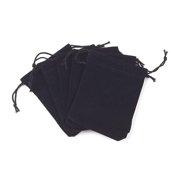 

PandaHall Velvet Cloth Drawstring Bags, Jewelry Bags, Christmas Party Wedding Candy Gift Bags, Black, 9x7cm Velvet Black