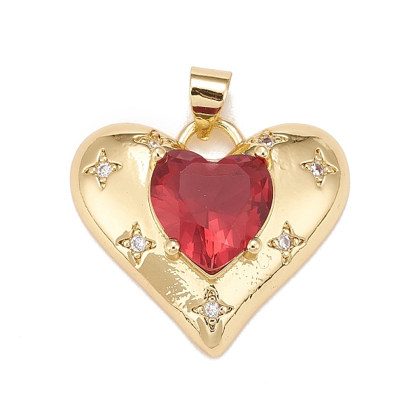 

PandaHall Brass Micro Pave Cubic Zirconia Pendants, Real 18K Gold Plated, Lead Free & Cadmium Free, Heart, Crimson, 20x23x7mm, Hole: 4x3mm..., Pink