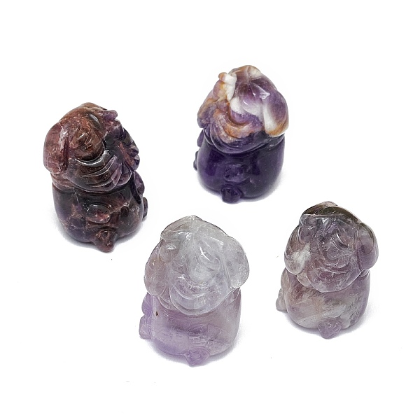 

PandaHall Natural Amethyst Sculpture Display Decorations, for Home Office Desk, Dog, 20.5~22x20~23x27~30mm Amethyst Dog