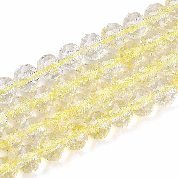 Brins de perles de verre transparentes craquelées