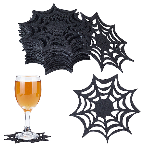 Spider Web Shape Felt Hot Pads For Halloween