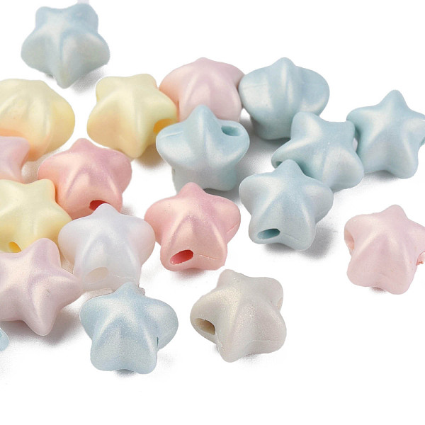 

PandaHall Spray Painted Acrylic Beads, Rubberized Style, Star, Mixed Color, 11x11.5x9.5mm, Hole: 2mm, about 880pcs/500g Acrylic Star..., Multicolor