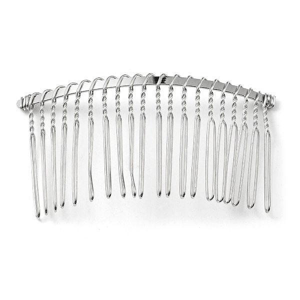 

PandaHall Iron Hair Comb Findings, Platinum, 38x75~78x3~4mm Iron