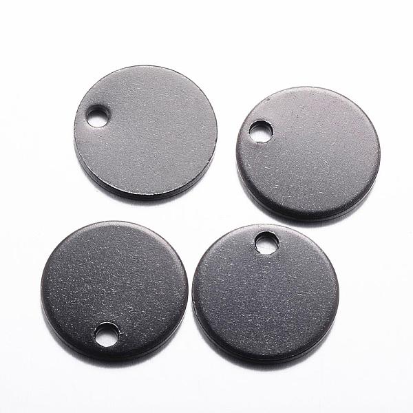 

PandaHall 304 Stainless Steel Stamping Blank Tag Charms, Flat Round, Electrophoresis Black, 12x1mm, Hole: 1.5mm 304 Stainless Steel Flat...