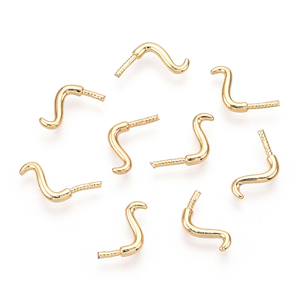 

PandaHall Brass Head Pins, for Ghost Witch Baroque Pearl Making, Cat Tail, Golden, 3x4mm Brass