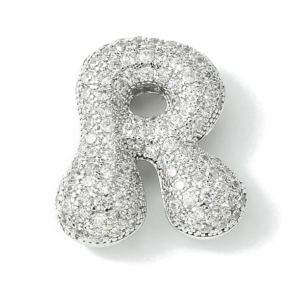 

PandaHall Rack Plating Brass Cubic Zirconia Pendants, Cadmium Free & Lead Free, Long-Lasting Plated, Alphabet, Letter R, 22x19x7mm, Hole..., Clear