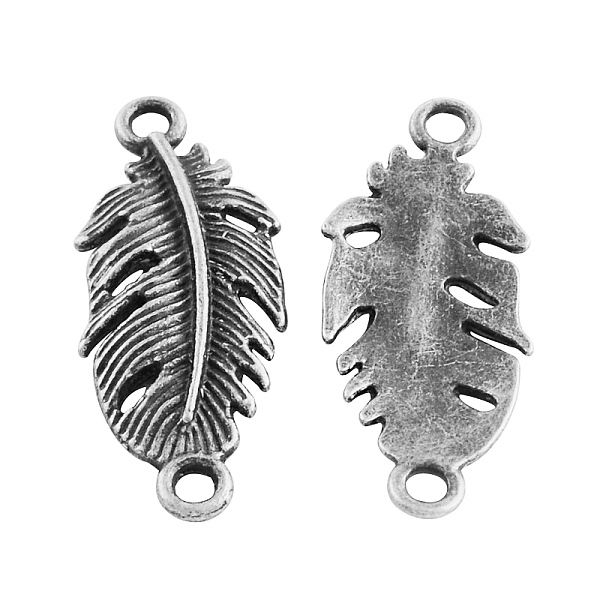 

PandaHall Tibetan Style Alloy Links connectors, Cadmium Free & Lead Free, Leaf, Antique Silver, 35.5x14x2.5mm, Hole: 2.5mm, about...