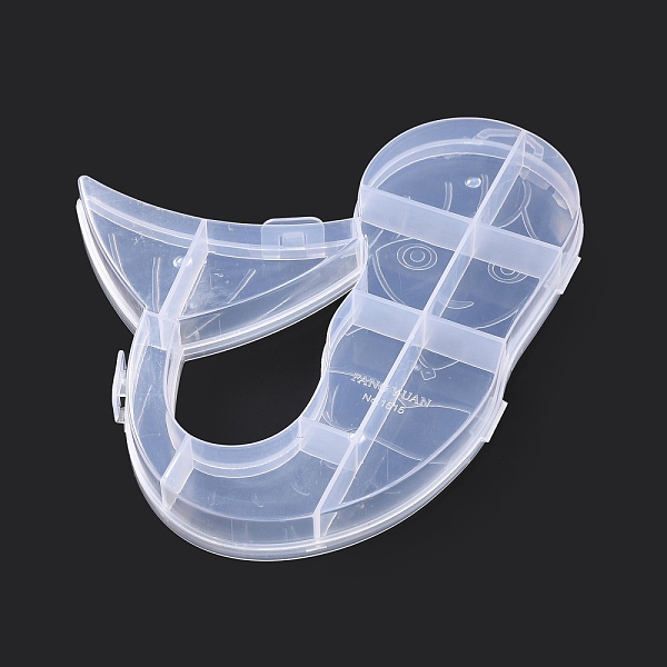 

PandaHall Plastic Bead Containers, for Small Parts, Hardware and Craft, Mermaid, Clear, 18.5x15.3x1.9cm, Hole: 8.5x16mm Plastic Others Clear