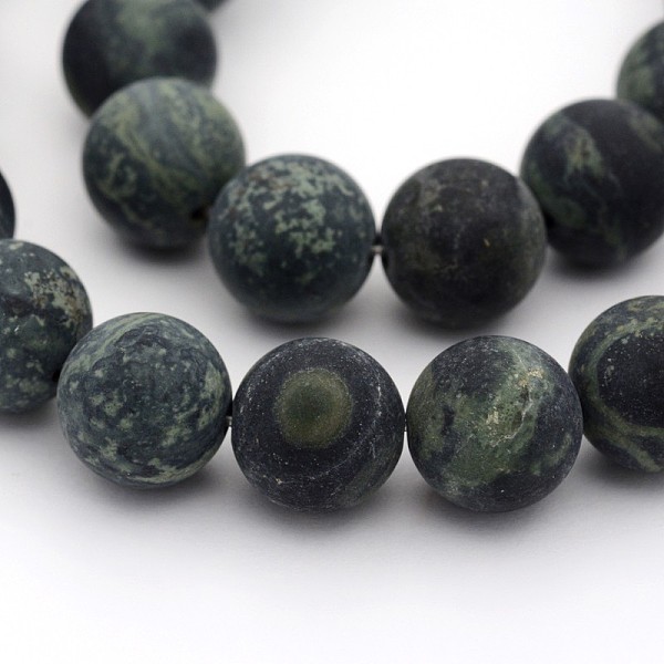 

PandaHall Frosted Natural Kambaba Jasper Beads Strands, Round, 8mm, Hole: 1mm, about 48pcs/strand, 15.5 inch Kambaba Jasper Round