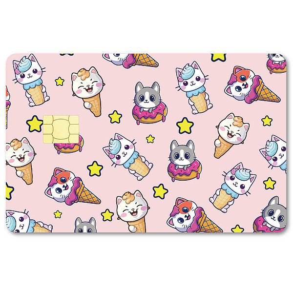 

PandaHall PVC Plastic Waterproof Card Stickers, Self-adhesion Card Skin for Bank Card Decor, Rectangle, Cat Shape, 186.3x137.3mm Plastic Cat...