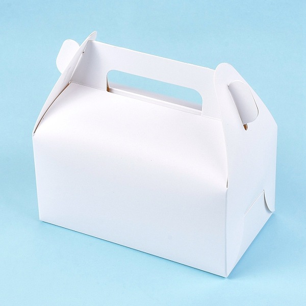 PandaHall Foldable Kraft Paper Box, Gift Packing Box, Bakery Cake Cupcake Box Container, Rectangle, White, Unfold: 43.3x28.5x0.03cm...
