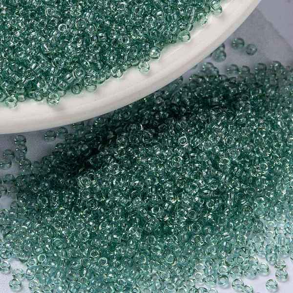 

PandaHall MIYUKI Round Rocailles Beads, Japanese Seed Beads, 15/0, (RR2445) Transparent Sea Foam Luster, 1.5mm, Hole: 0.7mm, about..., Cyan