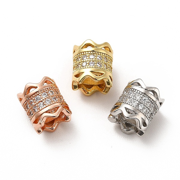 

PandaHall Rack Plating Brass Micro Pave Cubic Zirconia Beads, Long-Lasting Plated, Cadmium Free & Lead Free, Column, Mixed Color, 8x7.5mm..., Clear