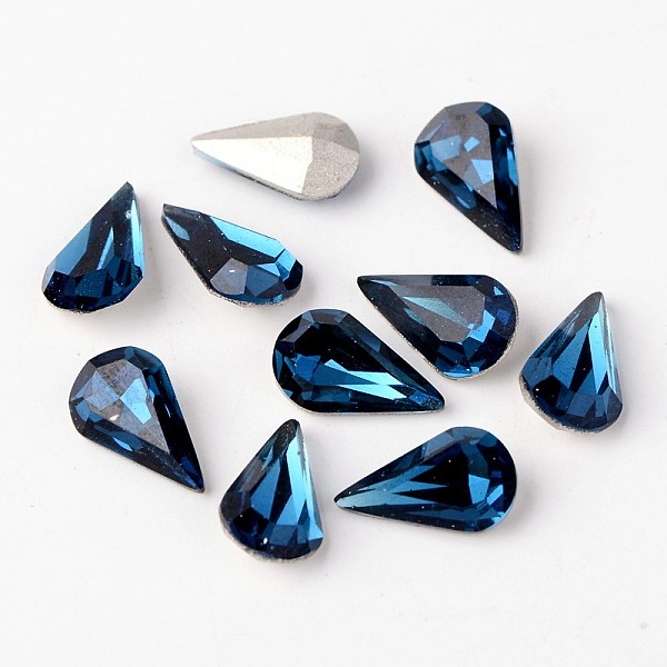 

PandaHall Faceted Teardrop Glass Pointed Back Rhinestone Cabochons, Grade A, Back Plated, Sapphire, 13x8x4.5mm Glass Rhinestone Teardrop..., Blue