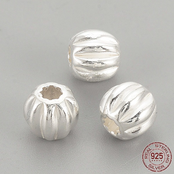 925 Sterling Silber Gewellte Perlen