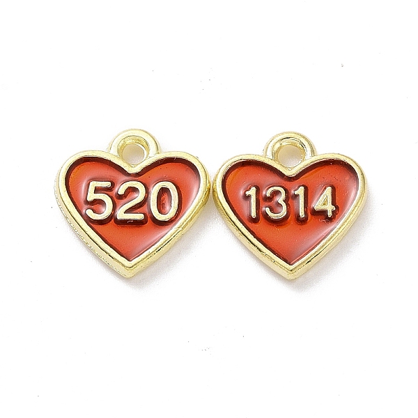 

PandaHall Valentine's Day Alloy Enamel Pendants, Heart with Number 520 & 1314, Mixed Color, Golden, 11x11x1.5mm, Hole: 1.6mm Alloy+Enamel..., Multicolor