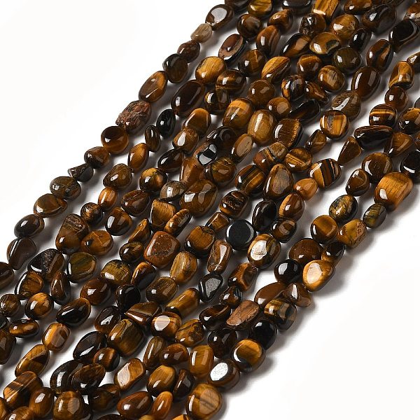

PandaHall Natural Tiger Eye Beads Strands, Nuggets, 7~14x4~8x4~7mm, Hole: 1mm, about 44~50pcs/strand, 38.5~39.5cm Tiger Eye Nuggets