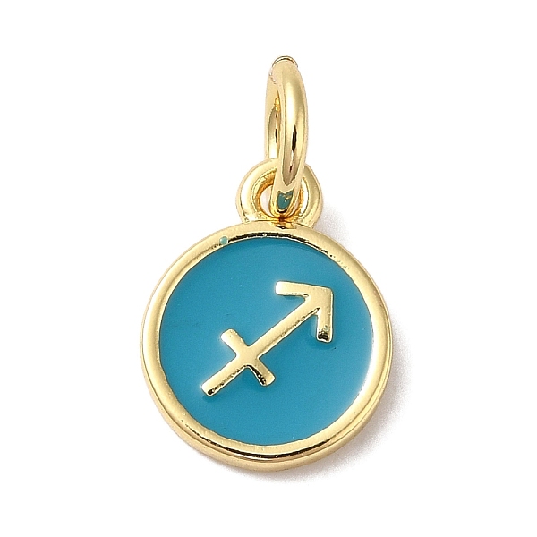 

PandaHall Real 18K Gold Plated Brass Enamel Charms, with Jump Ring, Long-Lasting Plated, Lead Free & Cadmium Free, Flat Round with...