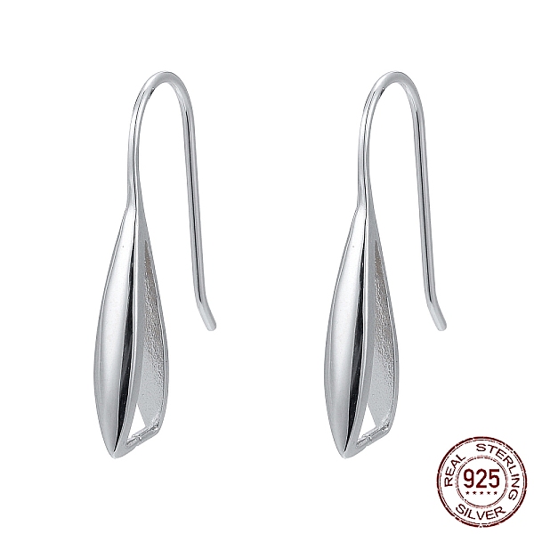 

PandaHall Rhodium Plated 925 Sterling Silver Earring Hooks, Triangle, Platinum, 23x6x3mm, 24 Gauge, Pin: 0.5mm and 0.6mm Sterling Silver