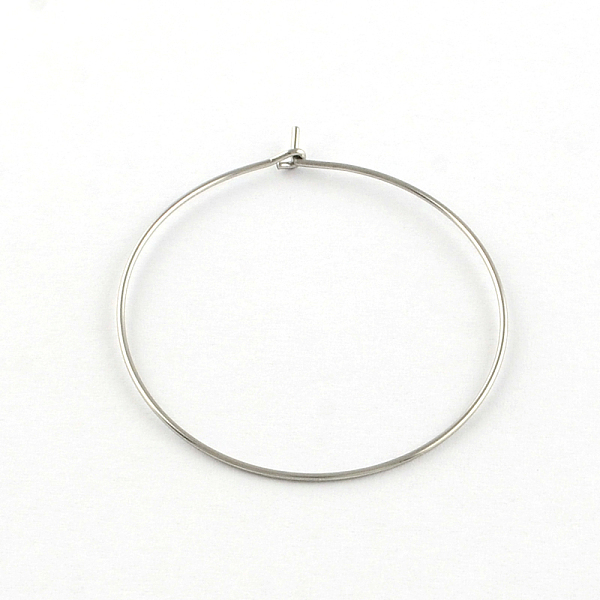 

PandaHall 304 Stainless Steel Earring Hoop, Stainless Steel Color, 21 Gauge, 34x0.7mm 304 Stainless Steel