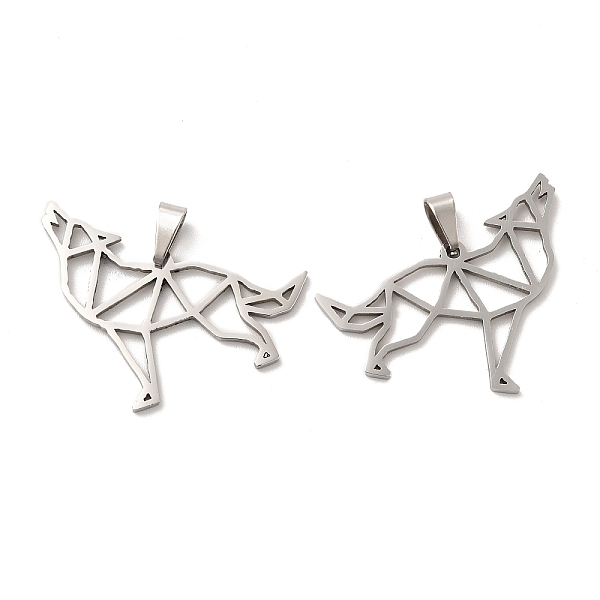 

PandaHall 201 Stainless Steel Origami Pendants, Wolf Outline Charms, Stainless Steel Color, 29.5x29x1.2mm, Hole: 6.5x3mm 201 Stainless Steel...